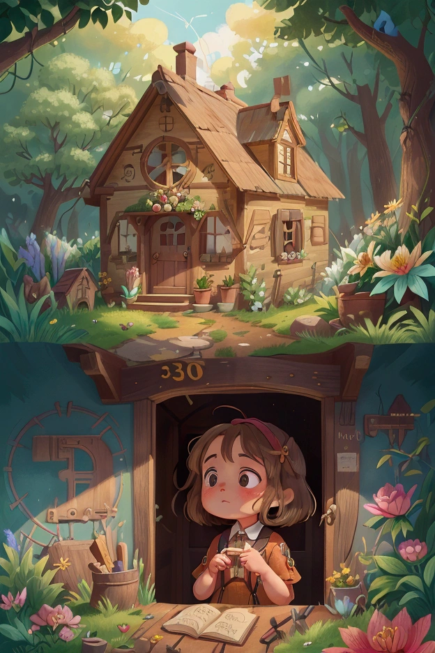 Introducing Lily, a young girl with a curious spirit and a heart full of adventure. Nestled in a picturesque village filled with quaint cottages and flower gardens, Lily calls this idyllic place her home.. Her days are spent tending her grandmother's beloved roses., listening to the soft lullaby of the wind in the trees.
A sunny afternoon, while exploring grandma's attic, Lily stumbles upon an old man, rusty key hidden among your grandmother's mementos. Her heart races as she runs her fingers over the intricately carved designs in the metal.. The mystery of this forgotten relic ignites a spark