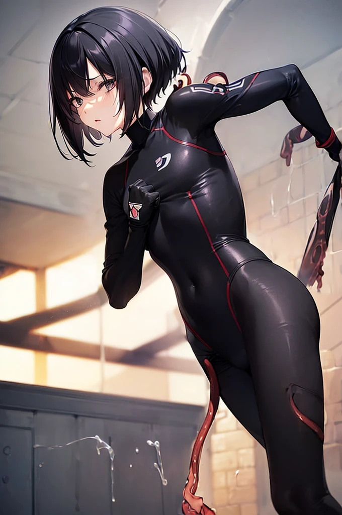 (((athlete suit))),((((brown penis tentacles bound a girl)))),((((cum))))