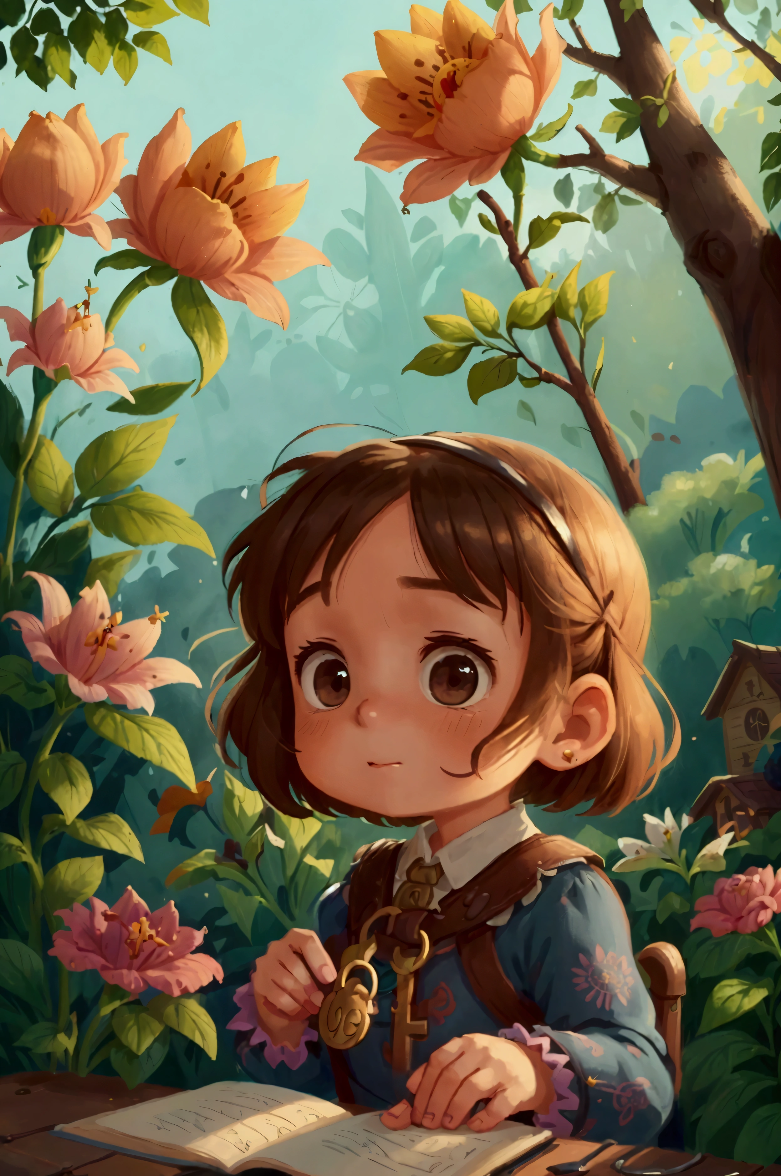 Introducing Lily, a young girl with a curious spirit and a heart full of adventure. Nestled in a picturesque village filled with quaint cottages and flower gardens, Lily calls this idyllic place her home.. Her days are spent tending her grandmother&#39;s beloved roses., listening to the soft lullaby of the wind in the trees.

A sunny afternoon, while exploring grandma&#39;s attic, Lily stumbles upon an old man, rusty key hidden among your grandmother&#39;s mementos. Her heart races as she runs her fingers over the intricately carved designs in the metal.. The mystery of this forgotten relic ignites a spark