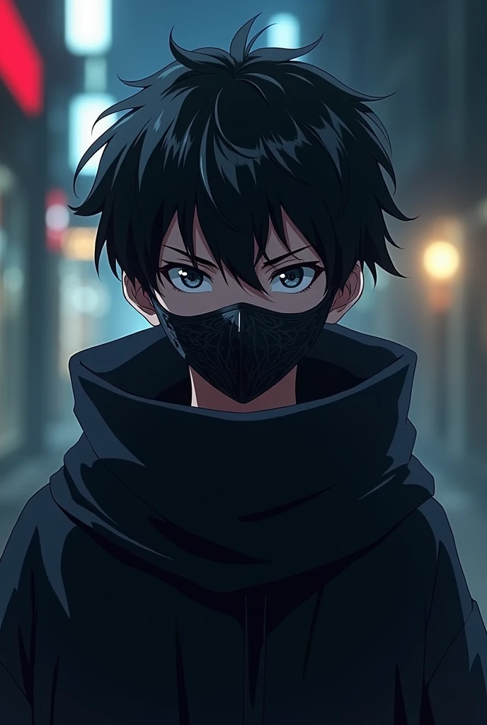 Anime boy with black mask