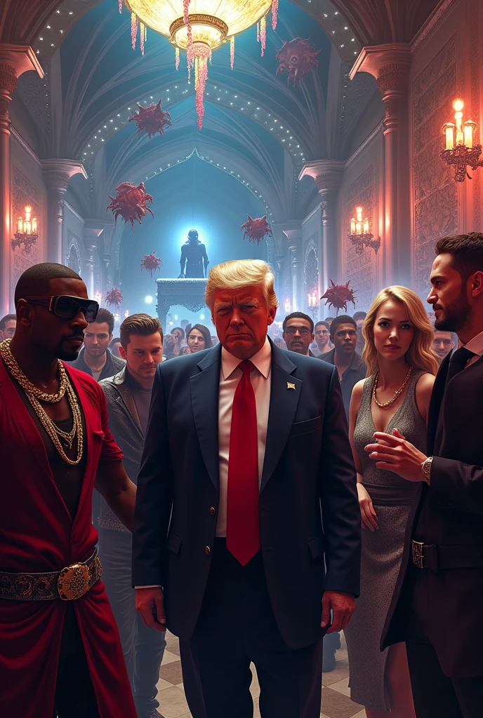 Donald trump in the party of dante from devil my cry party house and snopp dog dj