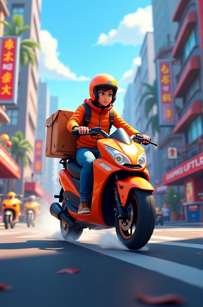 Moto Delivery animado