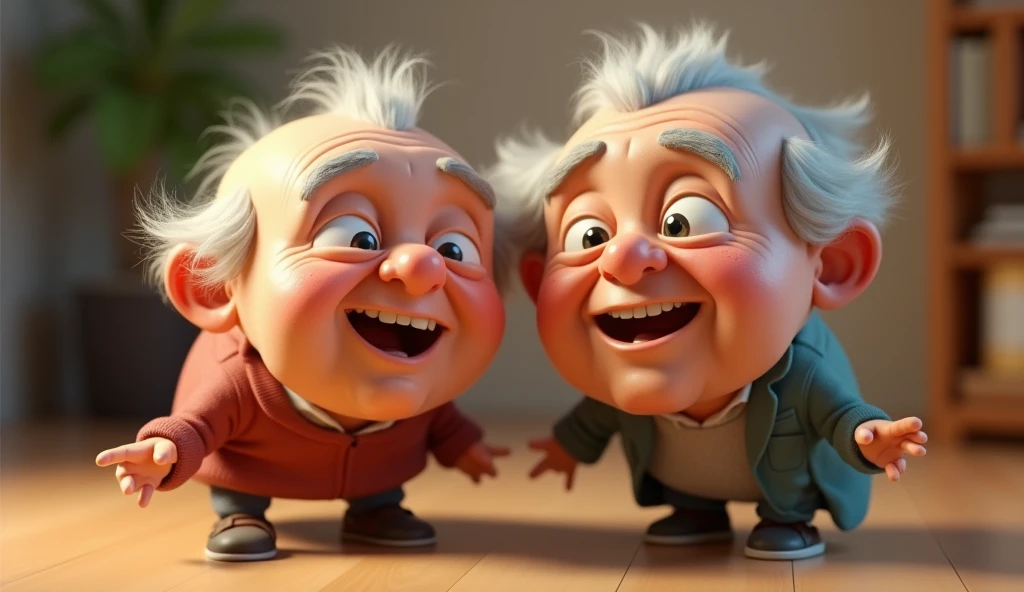 two old square, animated old people, stylized characters, animation style rendering, 3D stylized, Representation of Arnold Maya, Stylized 3D rendering, cartoon rendering screenshot, 3D character, 3D character, Stylized 3D rendering, 3d character rendering, cartoon character, Close-up character, Character pose, (pixar style) (master part:1.2) (bokeh) (Best Quality) (detailed skin) (detailed texture) (8k) (clay) (cinematic lighting) (sharp focus