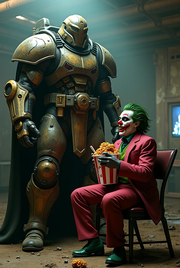 Doom guy with the joker eating kfc