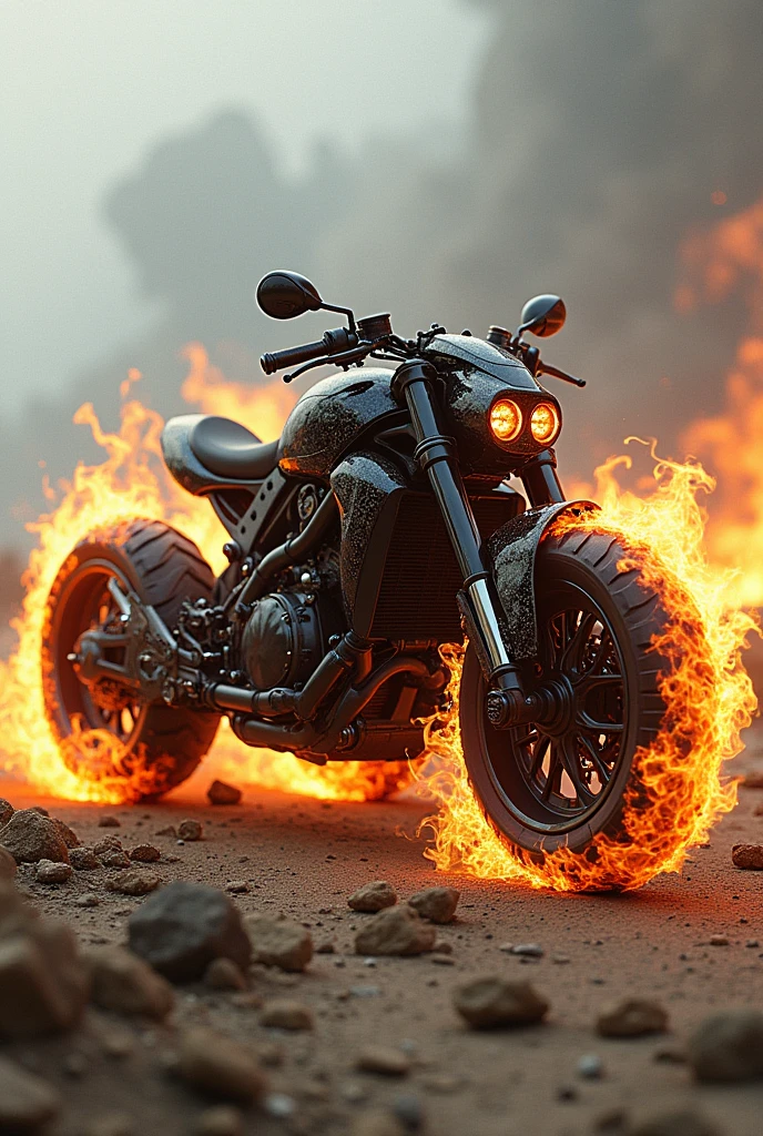 Bike with 4 wheels that breathes fire