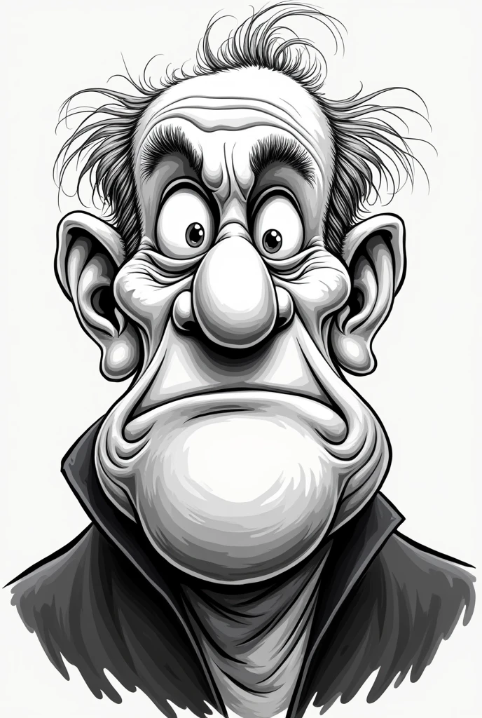 man with split chin fat old black and white cartoon