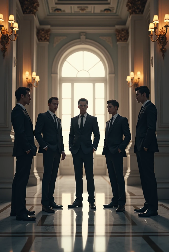 Make a calm environment in a hall of four young mafia boys