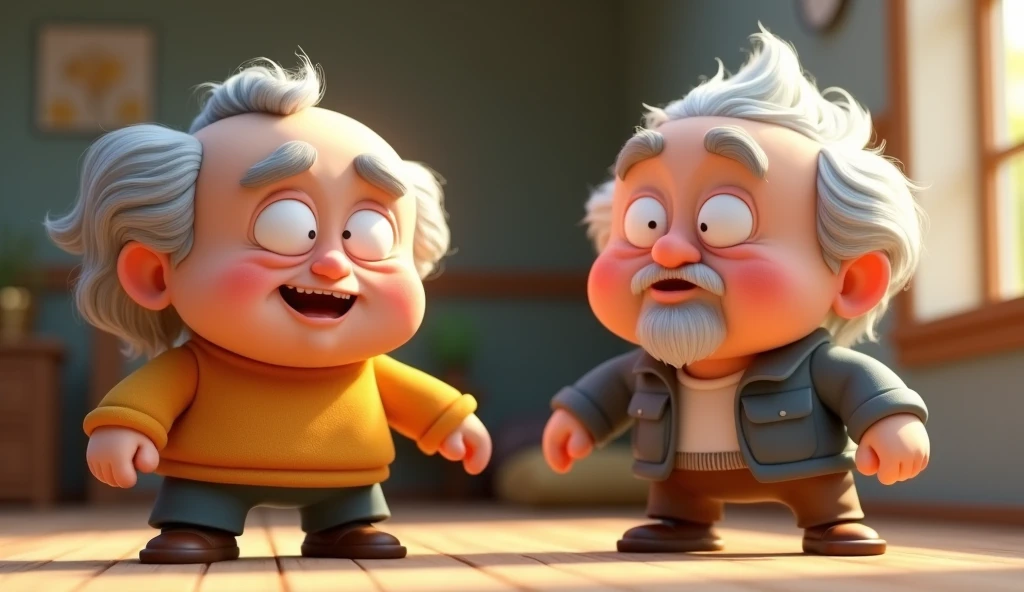 two old square, animated old people, stylized characters, animation style rendering, 3D stylized, Representation of Arnold Maya, Stylized 3D rendering, cartoon rendering screenshot, 3D character, 3D character, Stylized 3D rendering, 3d character rendering, cartoon character, Close-up character, Character pose, (pixar style) (master part:1.2) (bokeh) (Best Quality) (detailed skin) (detailed texture) (8k) (clay) (cinematic lighting) (sharp focus