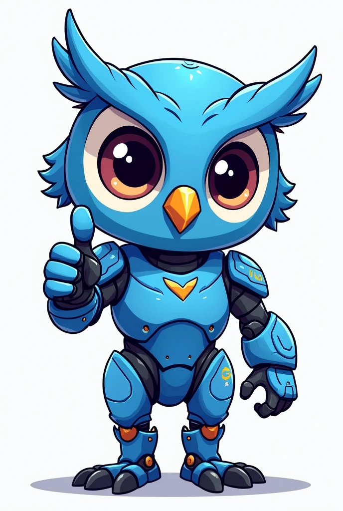 a cartoon character of a blue robot owl, app design, cyber suit, based on child's drawing, dd, transparent background, cryptocurrency, advanced digital chibi art, an eagle, plush mascot, sparky, humanoid form, artist interpretation, computer drawing, test screen, cryptopunk, toddler, the argo, adorable design, without background, cardboard cutout, locklegion, thumbs up