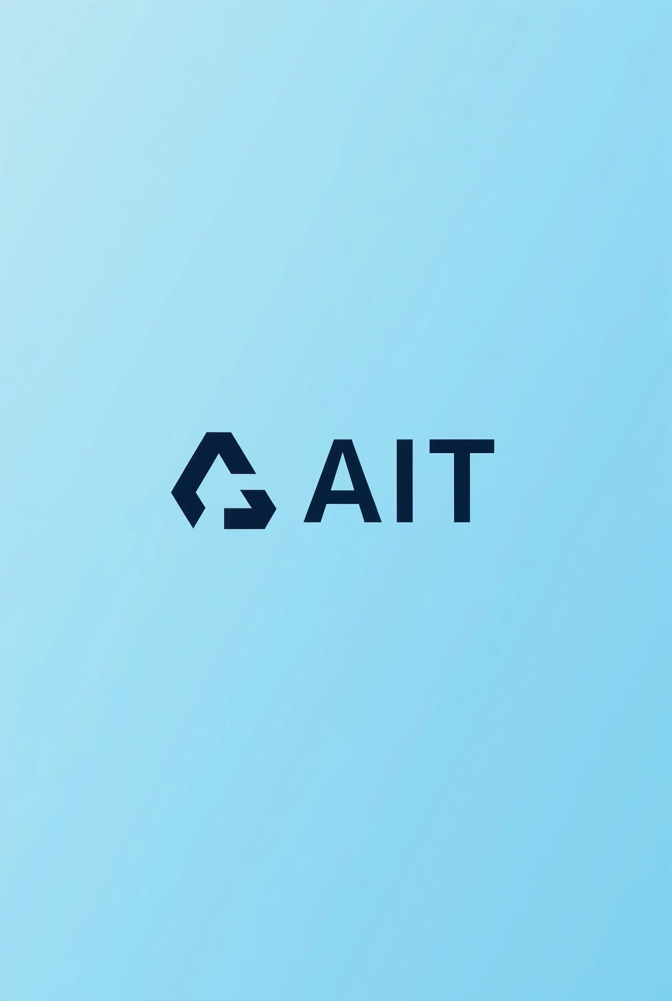 We are a technology company called AiT，Now we need a company logo to be placed at the head of the company website.，Please use sky blue as the main color，Help me design a minimalist logo