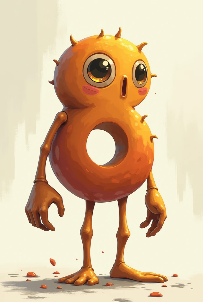 The number eight with arms and legs
