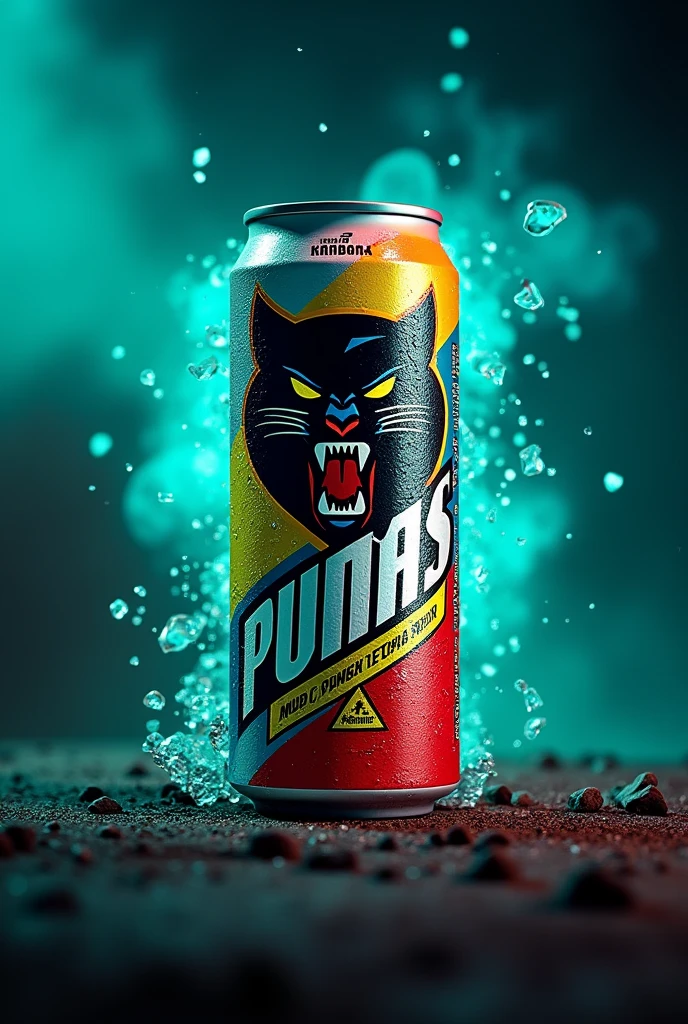 Make an energy drink with a pumas logo 