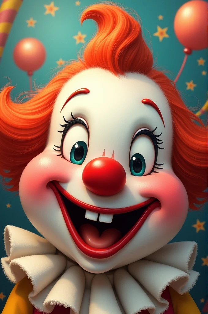Draw the cutest clown face in the world