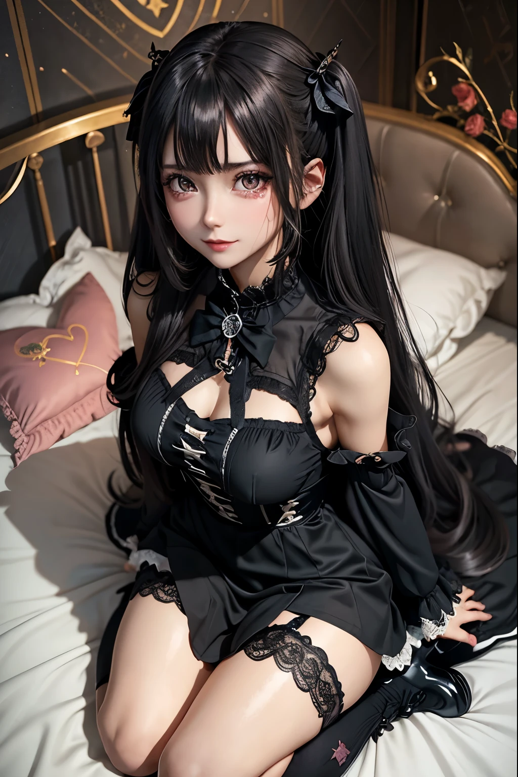 ハードなDark Gothicメイク、Black dark eyeshadow、sad、Good skin radiance、Dark Gothicメイク、Dark smile、palace、The beauty of fragrance、24-years-old、Expressions of intense sexual pleasure、Embarrassed look、Dark Gothic、Highest quality、Expression of sexual pleasure without pain、Drunk face、Purple maid outfit、mysterious、noble、Loving smile、Twin tail hair、Right eye is blue、Left eye is red、Super tempting pose、Platform heel shoes、Heavy makeup、Gothic Clothing、Silver Hair、Long Hair Straight Hair、Cute Gothic Dresses、Beautiful Face、Elegant face、Attractive face、Stained glassの背景、Chest glistening with sweat、The room is dark、goth long dress、Bell Sleeves、Wizard Sleeve、Decadent look、Sexually excited expression、Wet shiny thigh water、Thighs that are wet and shiny with oil、Background of a room full of roses、Sad look、Rose Maiden、The embroidery is pink、The dress has pink embroidery.、Thigh-high socks、Knee-high socks、Gentle expression、Dark black eyeshadow、Stained glassとバラの背景、Thighs are a little thin、Female Duo、Female couple、dark church background、Stained glass、Black metal world、Dark Castle、Dark Room、Slender body、gothic long dress、Victorian dress、Small breasts、The bed is covered with roses、Her thighs are shining with sweat、My body is wet and shiny、There is a lot of glitter on the thighs、I am sweating、My thighs are sticky with sweat.、My thighs are glistening with sweat、My whole body is sweaty and shiny、I sweated a lot.、My thighs are sweaty、My wet thighs are glistening with sweat.、There is a lot of sweat shining all over my body、Slender body、I rest my head on the pillow、Sleeping in bed、Beautiful legs、Outstretched legs、Lying in bed、Lying on your back in bed、On all fours、Knee Up、Kneel、Put your arms behind your back、Kneeling on the bed、Super beautiful straight hair、Straight hair to the ends、Straight Perm Hair、Show off your glamorous thighs、Sit on the bed、Ass on the bed、Sitting with legs wide apart、Thighs are a little glamorous、facial expressions during masturbation、