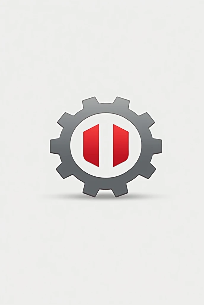 Create a mechanic logo with name "Usicam" with gears in gray color following the image and with color palette: lightred, white and light gray