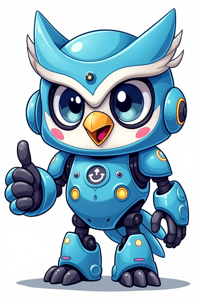 a cartoon character of a blue robot owl, app design, cyber suit, based on child's drawing, dd, transparent background, cryptocurrency, advanced digital chibi art, an eagle, plush mascot, sparky, humanoid form, artist interpretation, computer drawing, test screen, cryptopunk, toddler, the argo, adorable design, without background, cardboard cutout, locklegion, thumbs up , Styled Character mutiple expressions and poses