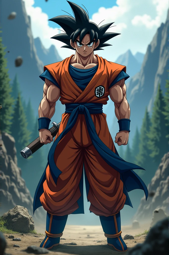 Draw me Goku as if he were in Kimetsu no Yaiba