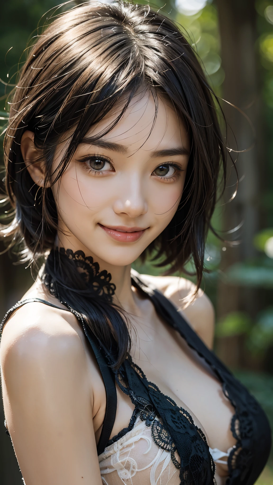 (Beautiful Woman Photo)
(Mastepiece:1.3)Beautiful Japanese girl,((smile:1.4)),Beautiful face,(Lifelike face),Beautiful delicate eyes,((Pure white one-piece dress)),Realistic eyes,Beautiful skin,Realistic skin texture(Real Skin)Radiant Skin,Professional Lighting,((Jet black, glossy, straight)),((Short bangs)),Black T-shirt,Mid-chest,High resolution,Sharp Focus,Ultra high definition eyes,