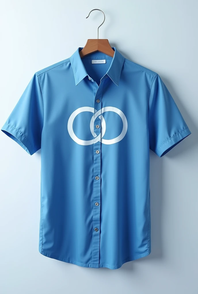 The company uniform shirt is a collared shirt without buttons. The front of the shirt has the letters ICPG in a circle, which conveys unity and completeness. The back of the shirt has the symbol of infinity. The color of the shirt is blue, contrasting with white along the edge of the shirt. Beautiful, good fabric, modern, suitable for wearing to work.