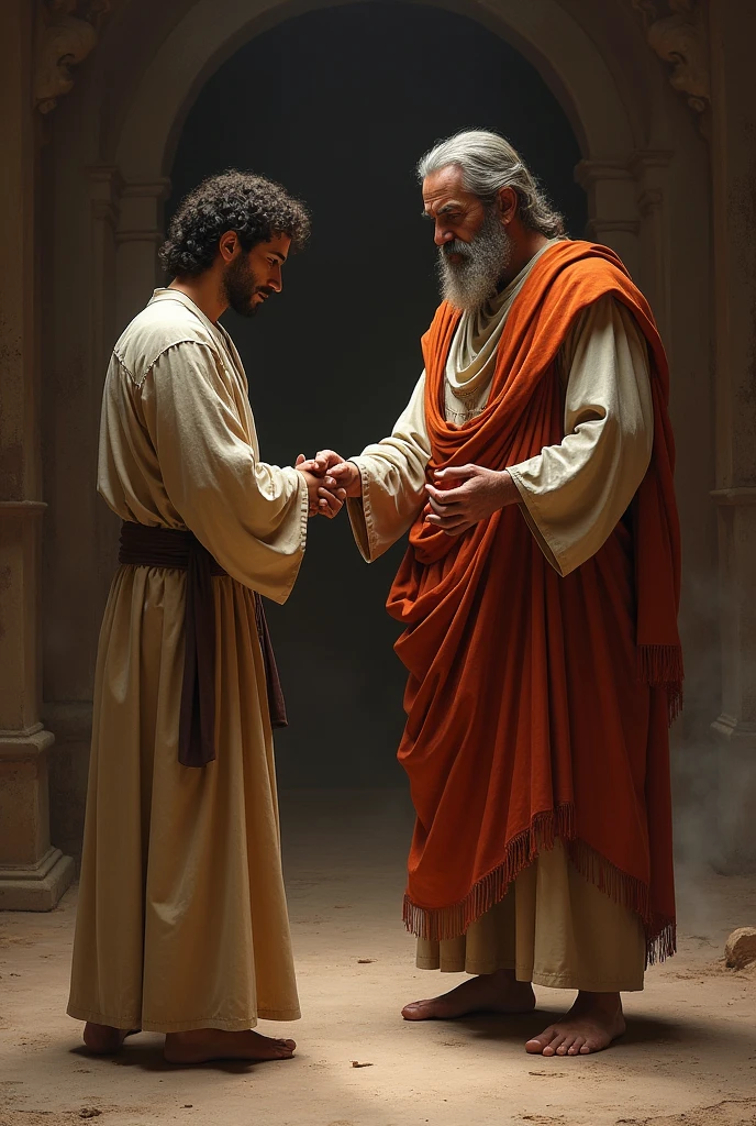 I want you to draw the oath of his servant to put his hand on his testicles under Abraham's garment as an oath