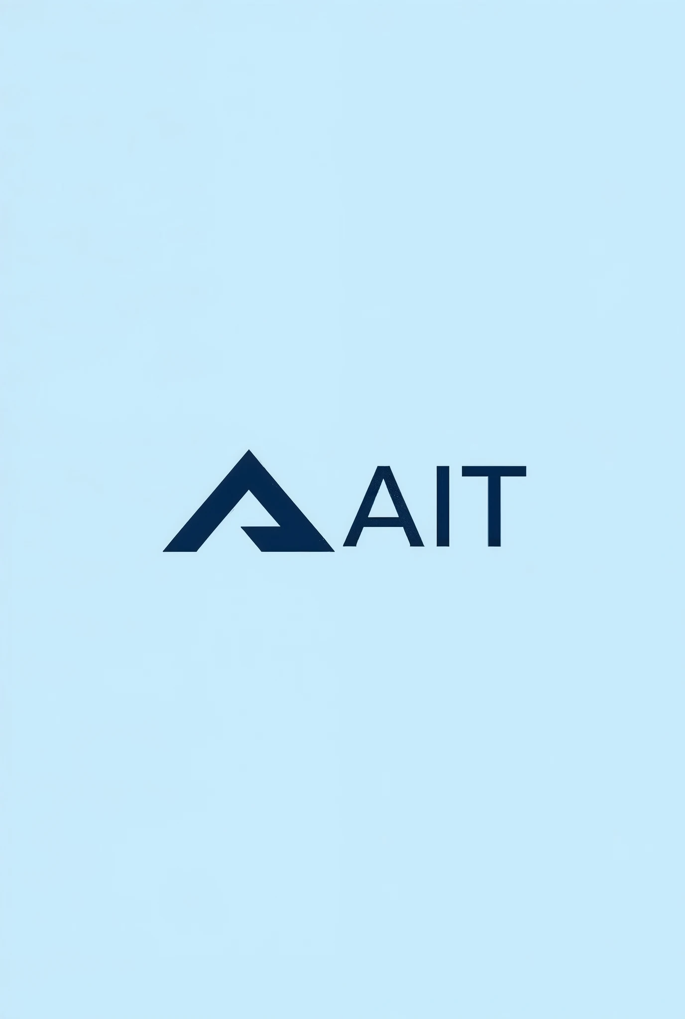 We are a technology company called AiT,Now we need a company logo to be placed at the head of the company website.,Please use sky blue as the main color,Help me design a minimalist logo