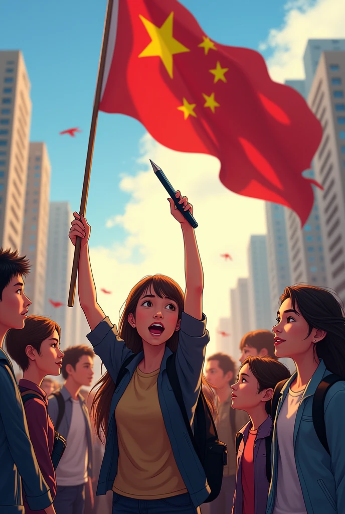 A revolutionary student movement made by putting a pen on the flag