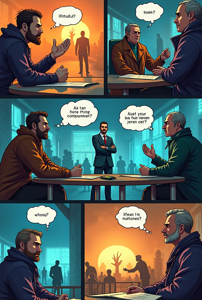 Comic strip about ethical positions and values