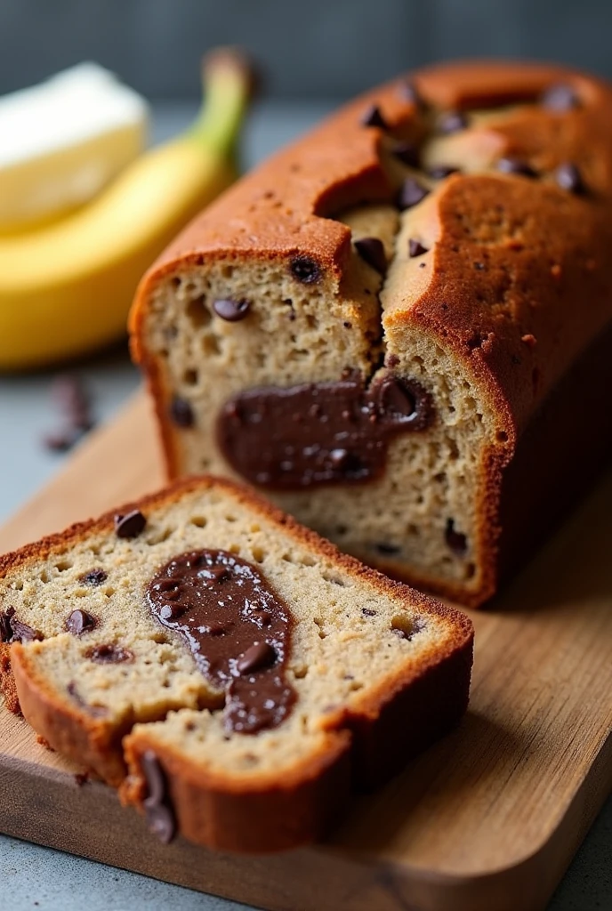Make a Chocolate Chip Banana Bread with Melted Chocolate Inside