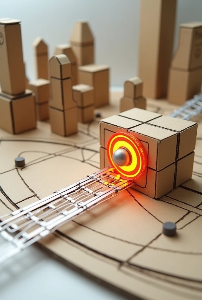 Create a cardboard model of braking radiation