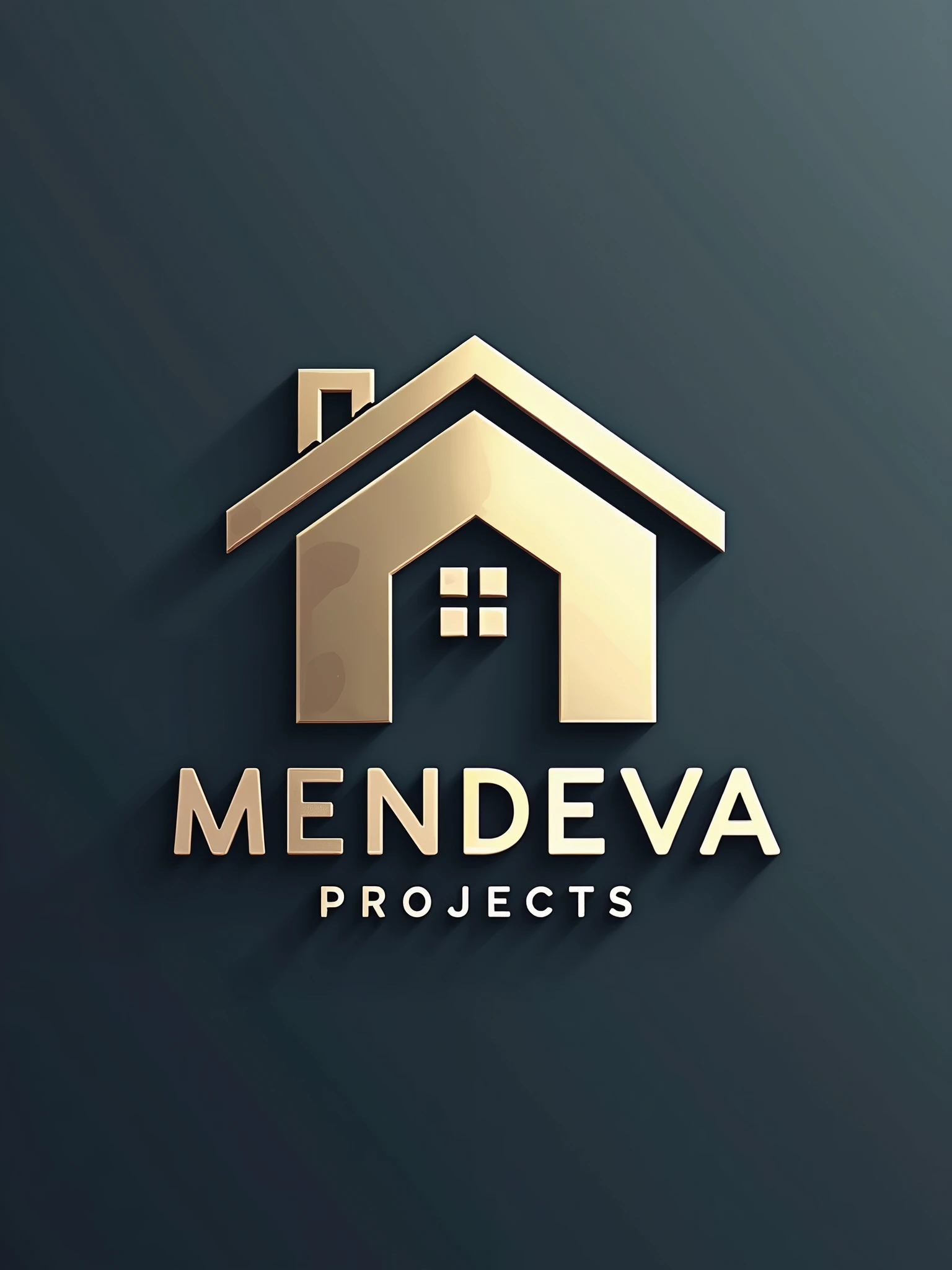 A-catching logo illustration for "Mendeva Projects" a professional REMODELING HOME service. The logo HOME