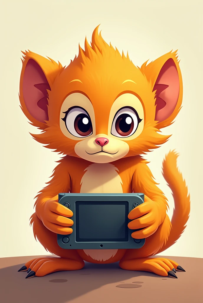 Golden lion tamarin 2d style monkey playing video games