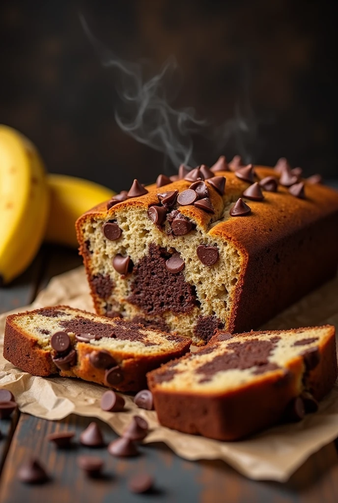 Make a Chocolate Chip Banana Bread with Melted Chocolate Inside. Add more chocolate chips. Let it have aroma vapor. A little less sparks. that can be seen in profile