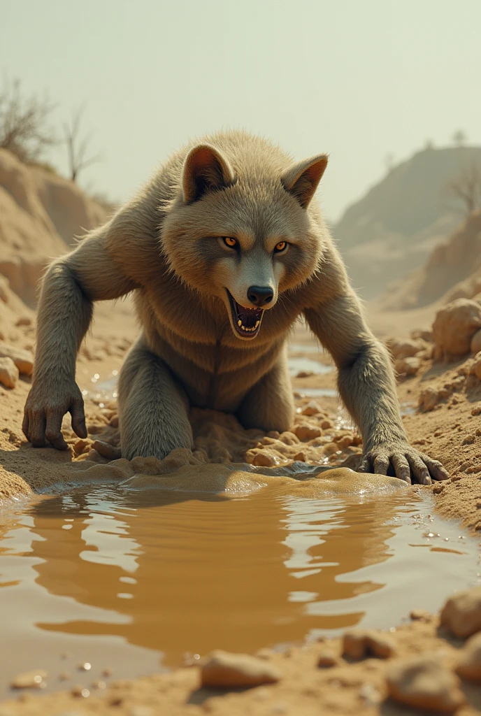 Naked furry in quicksand 