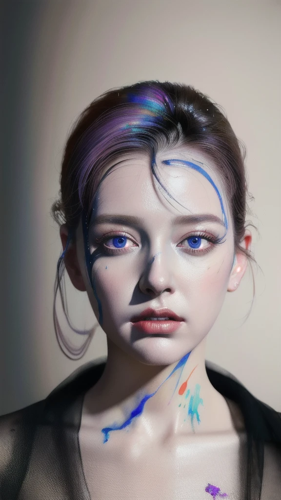 Android Beauty, Powerful paintings inspired by Francis Bacon, Ultra-realistic surrealism, Hyperrealism, fear, art, hyper real painting, Realistic illustration painting, カラフルなHyperrealism, Hyper-realistic digital art
