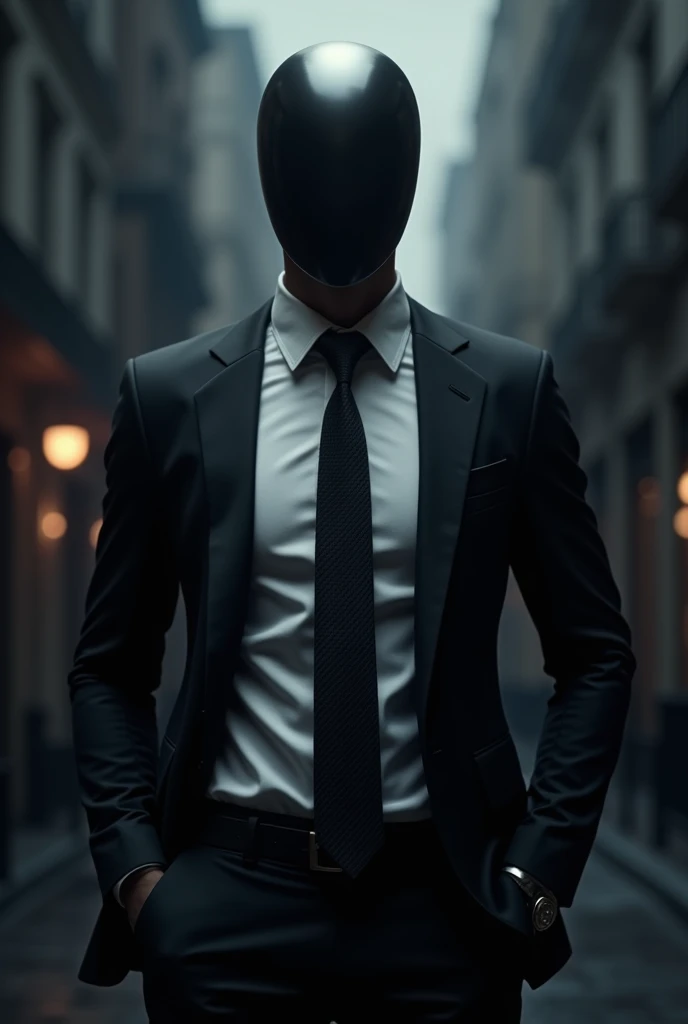 A person with a mask and a tie 