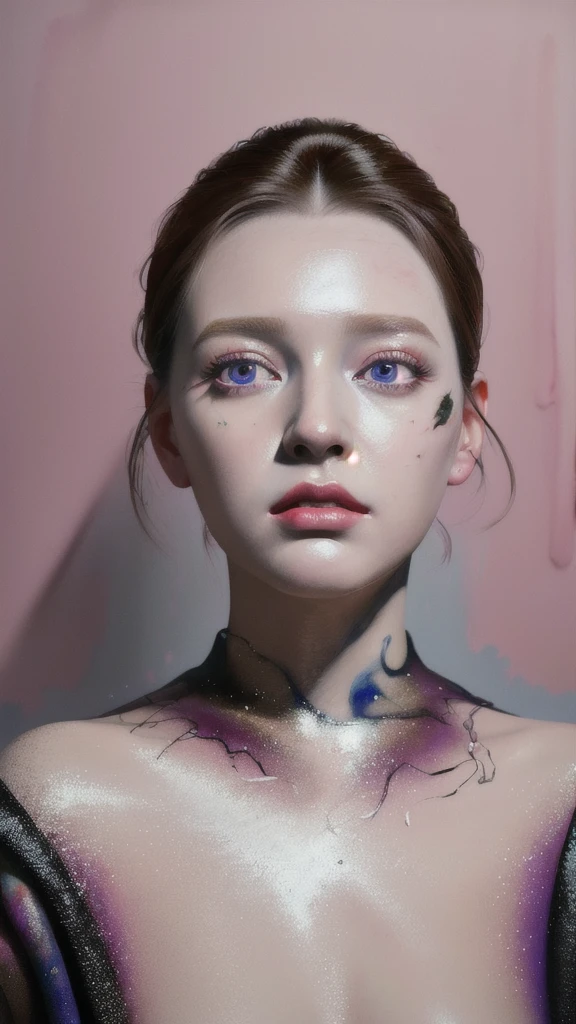 Android Beauty, Powerful paintings inspired by Francis Bacon, Ultra-realistic surrealism, Hyperrealism, fear, art, hyper real painting, Realistic illustration painting, カラフルなHyperrealism, Hyper-realistic digital art