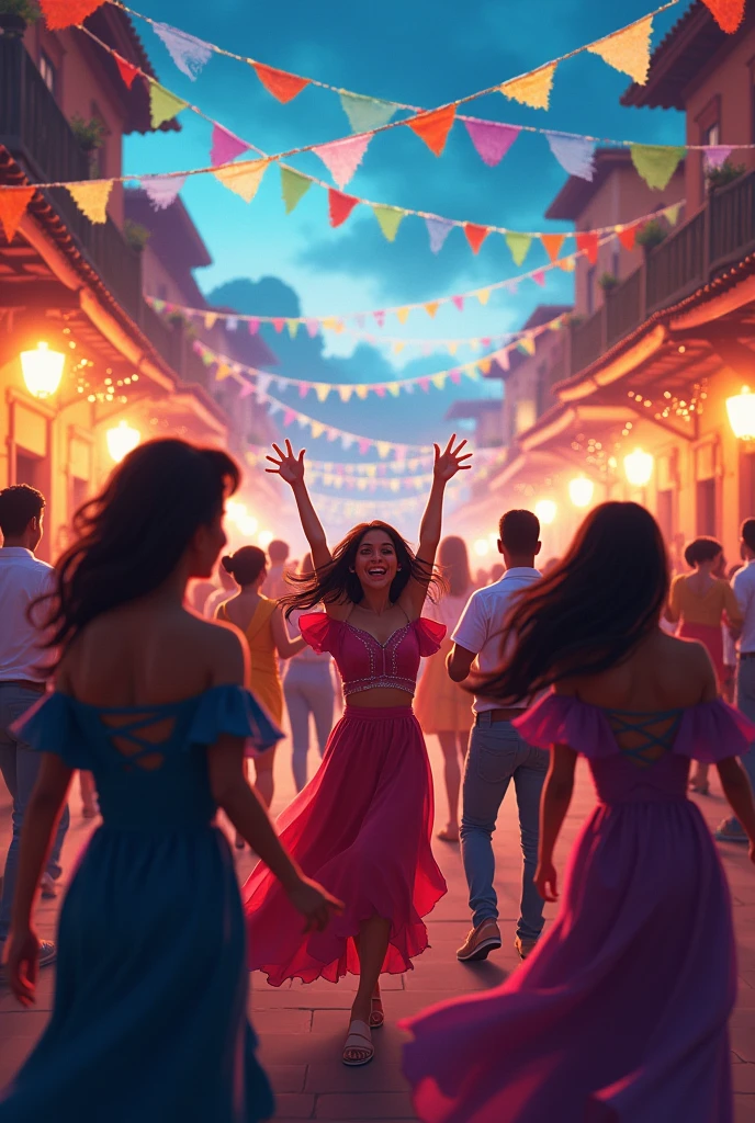 Mga taong sumasayaw sa disco party sa probinsiya na ginaganap tuwing feista