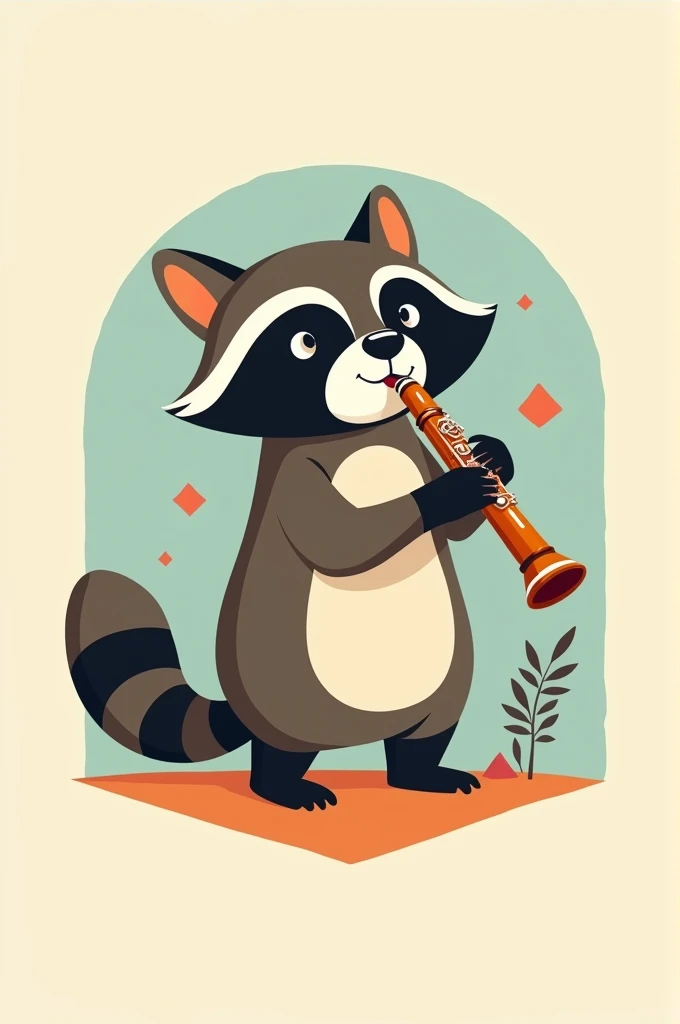 Logo with a raccoon playing the clarinet