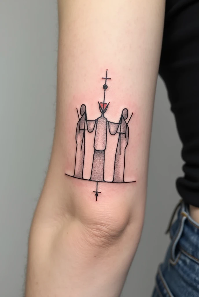 The 3 Moiras minimalist tattoo version, cloth, lachesis and atropo