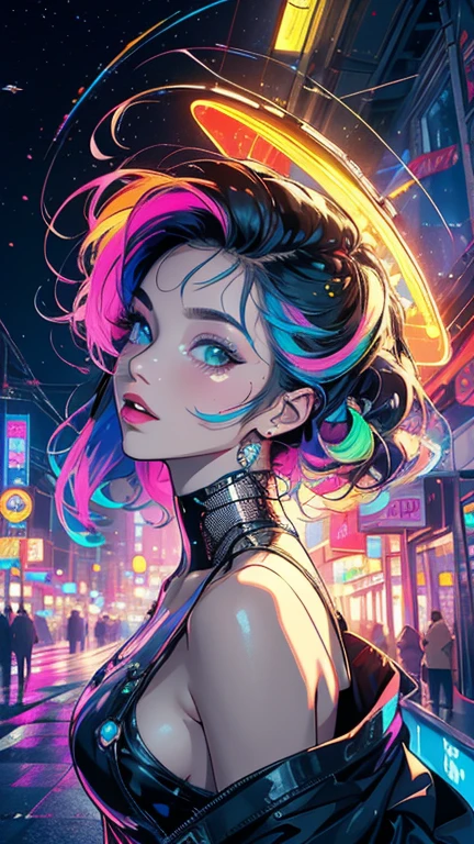 (((masterpiece, Highest quality))),(((alone:1.2))),(((One person:1.2))),32K Wallpapers, Very detailed, Poster, Vintage Science Fiction,(((((geometric cinematic movie Poster))))), (Bauhaus), shape,(((Abstract))),(Midcentury Modern),movie Poster,(((((portfolio))))),(((((close))))),(((((breast enhancement))))),((((More Angles)))),(((highlight))),Vast landscape,((((Heterochromia iridis)))),(((completion. Detailed face))),((((Very talented)))),(((((The most complex machine))))),((Overall colorful)),Neon Signs