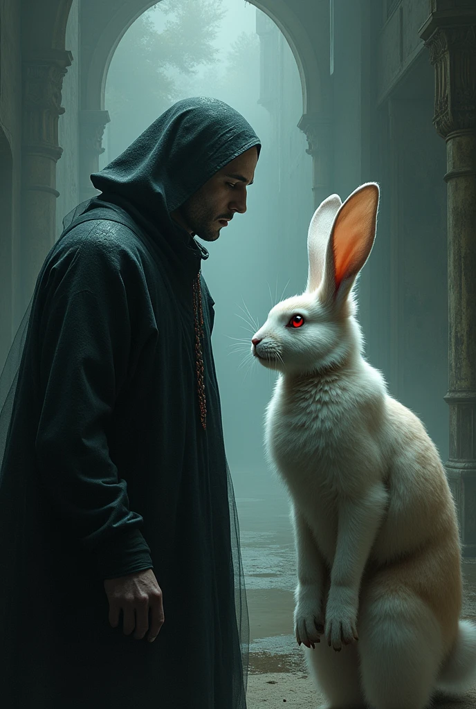 Deus Donnatello(grimdark, dark shaped eyes, human appearance) and God Jim(fluffly, likes rabbit, human appearance)