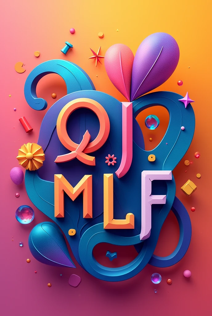 Creative colorful logo with the letters QMLF 
