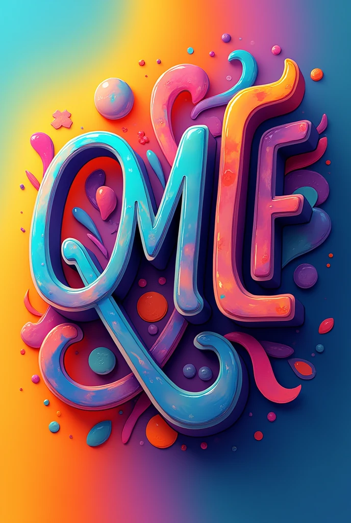 Creative colorful logo with the letters QMLF 

