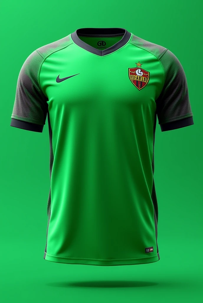 Football shirt with a green tone in general and some black color