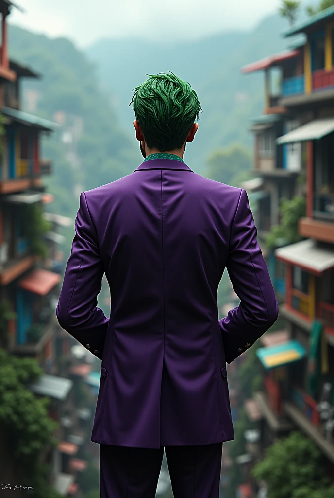 Joker with his back turned looking at the favela 🤟