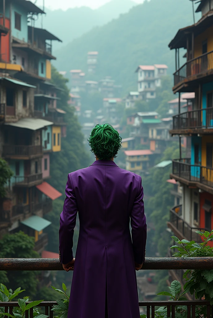 Joker with his back turned looking at the favela 🤟