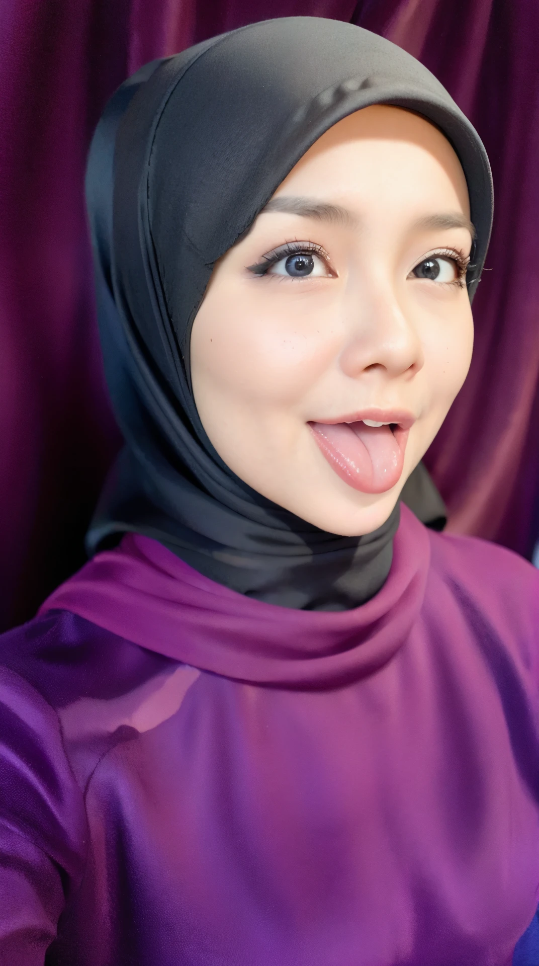 ahegao face, hijab