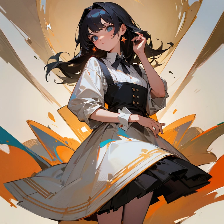 masterpiece, Highest quality, one person's, alone, Crop top, Shorts, choker, (graffiti:1.5), Against the wall, View your audience, Tilt your head, Aqua Eye, flower、Thighs、blonde、