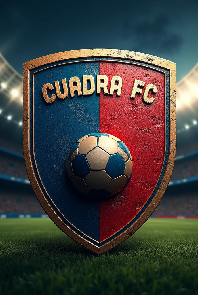 MAKE A FOOTBALL SHIELD WITH A SKIN-COLOURED SHIRT WITH THE NAME OF CUADRA FC