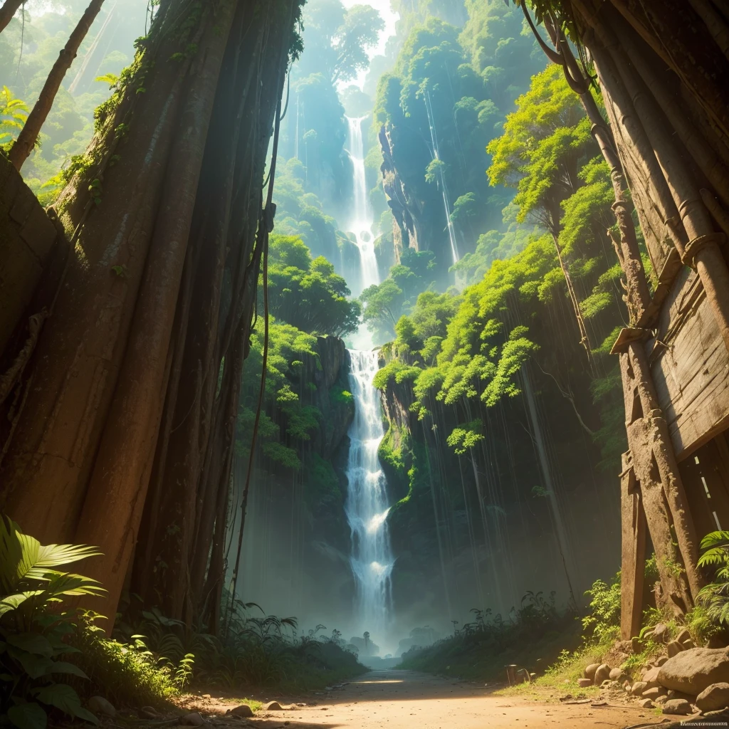 ((The background is a primitive jungle))),(Movie Lighting, first person perspective, angle of view, in a panoramic view, ultra-wide-angle, hyper HD, Anatomically correct, tmasterpiece, acurate, Award-Awarded, Best quality at best)